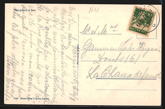 Cartoline postali: AK Hergiswil a. See, Totalansicht, 1927 – Usato da Berlin venduto da bartko-reher 1