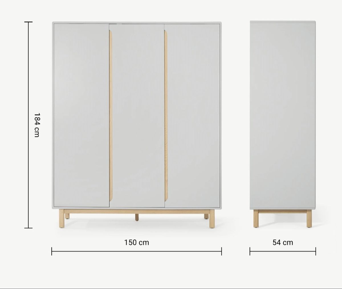 Armadi: Modern White 3-Door Wardrobe – Usato da Baden venduto da emi_55vx 8