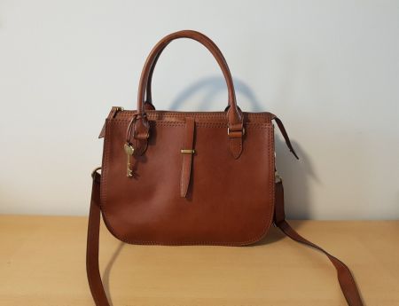 Fossil Leder Handtasche braun