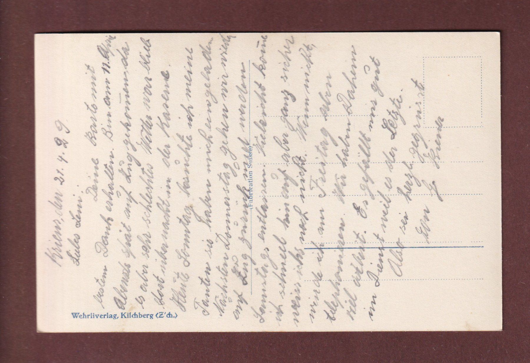 Cartoline postali: Blick auf PILATUS - 1929 – Usato da Pully venduto da nicecards-shop 1