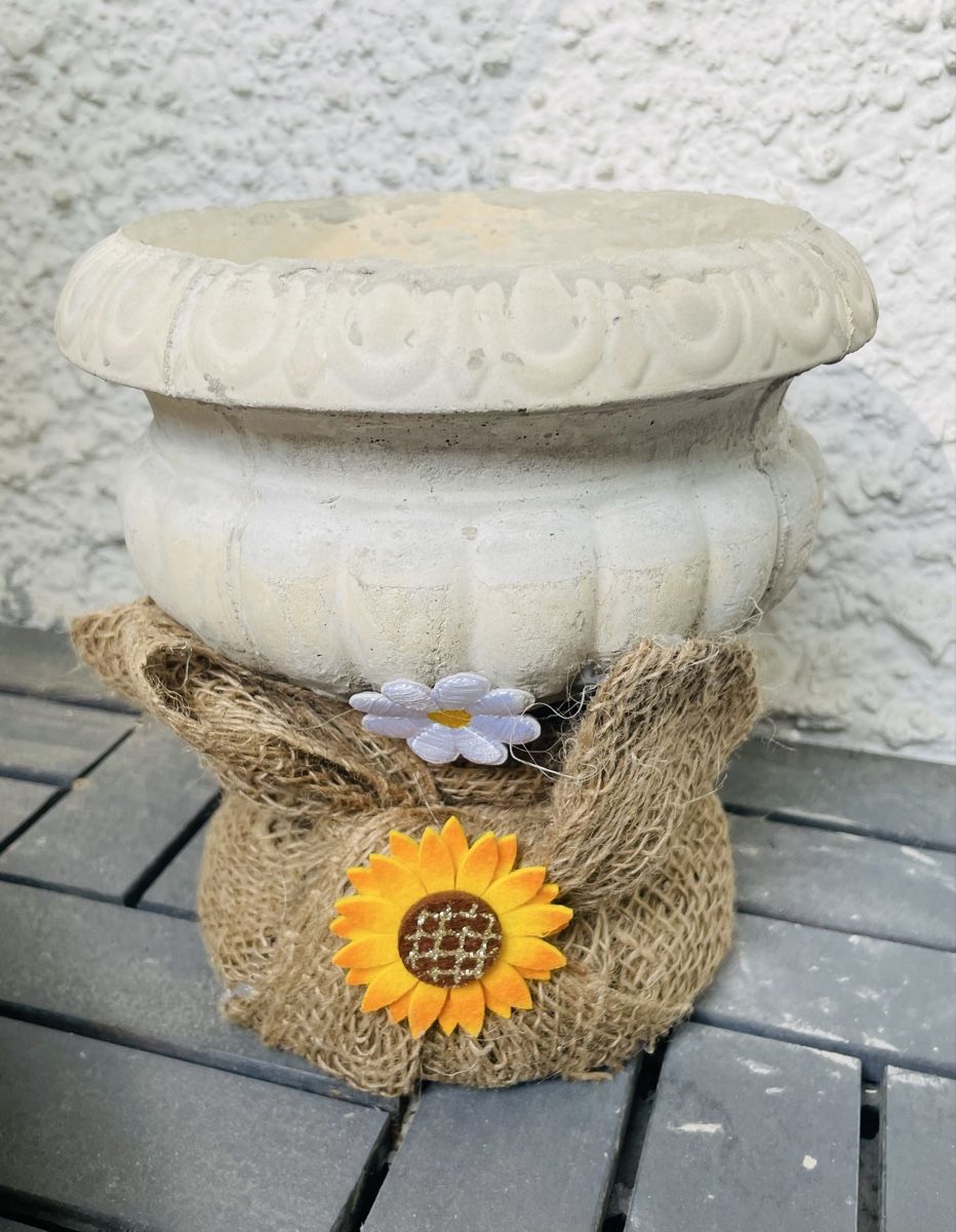 Pots de fleurs: Blumentopf mit Jute und Blumen Deko Neu – Neuf avec emballage d'origine à Au ZH par Jaggy4 2