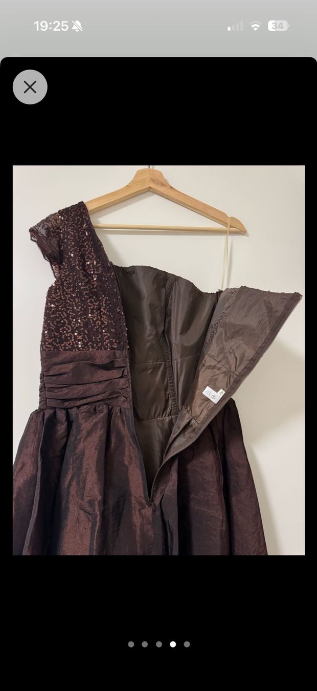 Vestiti: Schickes, glänzendes, braunes Partykleid Grösse 40 – Nuovo (secondo la descrizione) da Zumikon venduto da naiischoen 4