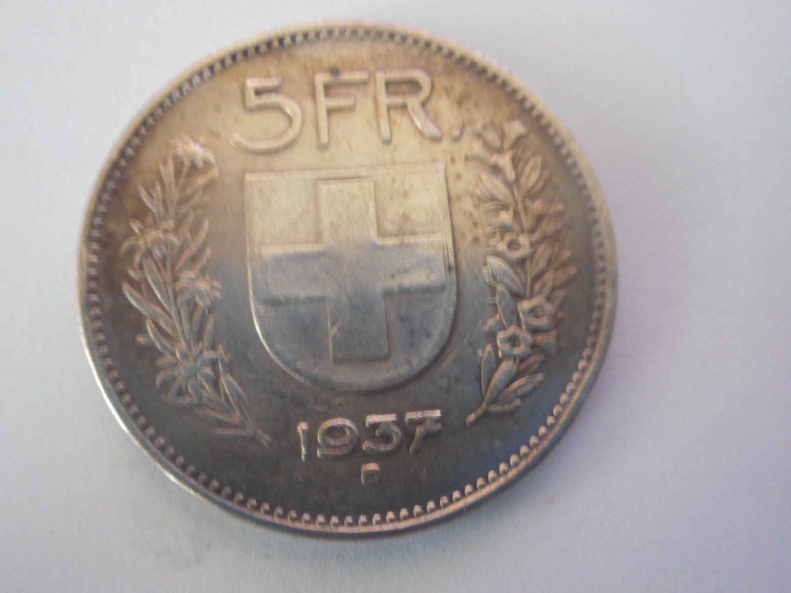 Alle Münzen: 5 Fr. 1937 silber  rar – Gebraucht aus Kriegstetten von pizlad2010 1