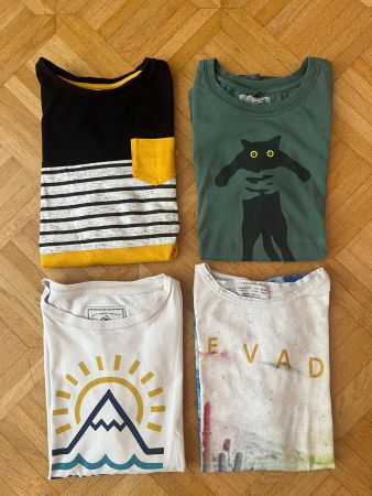 4 Shirts, Lang- und Kurzarm Gr. 140-152