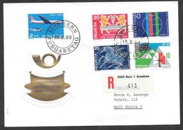 R-FDC Serie 461 - 465 Sonderpostmarken ET Bern 13.2.1969