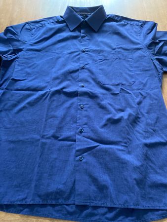 Herren Hemd Kurzarm in blau Grösse 42 von Eterna Comfort Fit