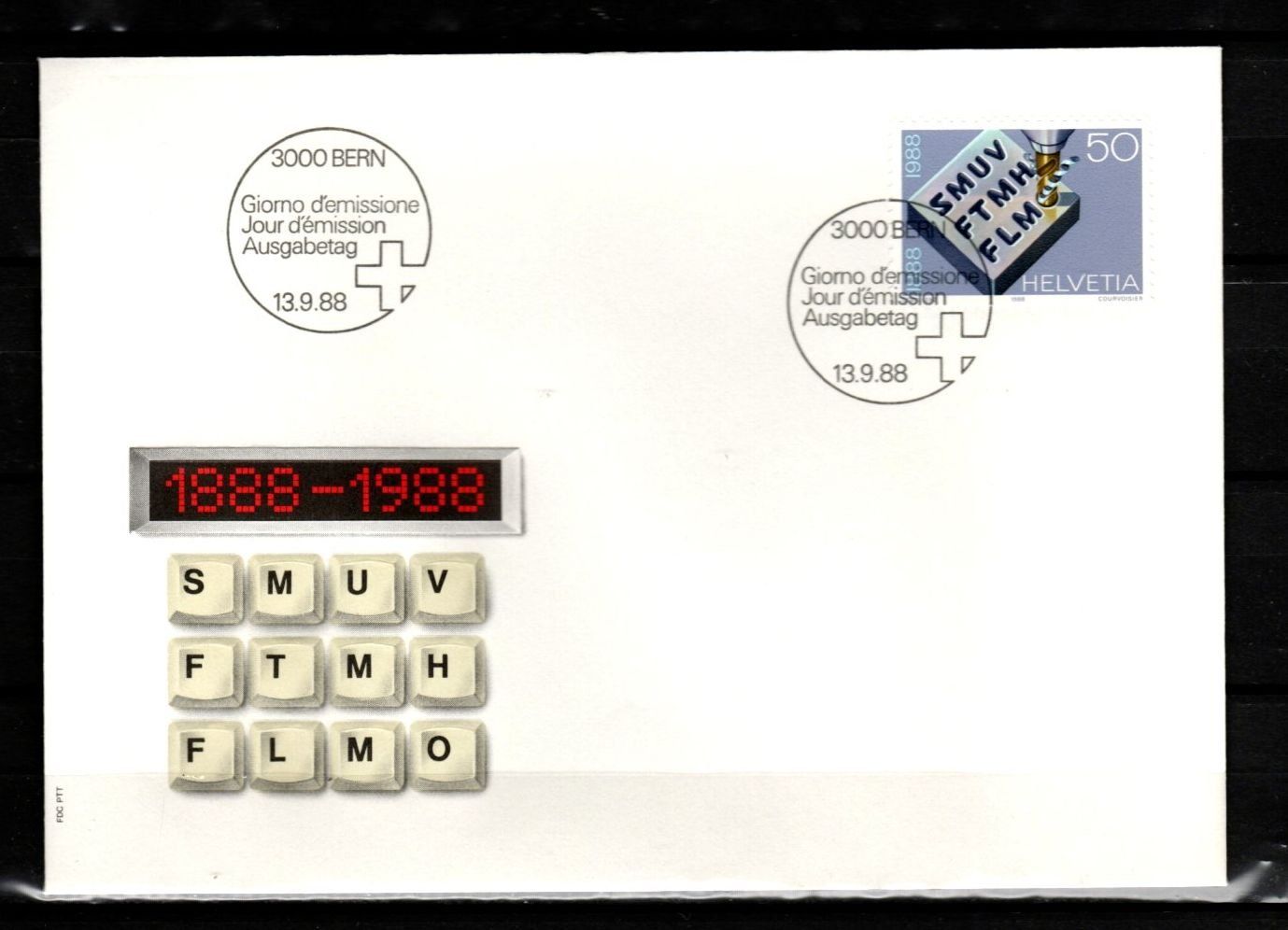 Tous les timbres: 1988 - FDC / Werbemarke - 100 Jahre SMUV – D'occasion à Schaffhausen par poststamp