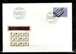 1988 - FDC / Werbemarke - 100 Jahre SMUV