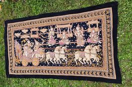 Kalaga Wandbehang aus Myanmar, handgestickt, ca. 180 × 80 cm