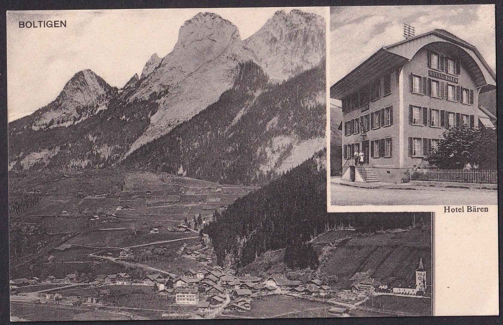 Cartoline postali: Boltigen Hotel Bären und Gesamtansicht – Usato da Olten venduto da clotaldi