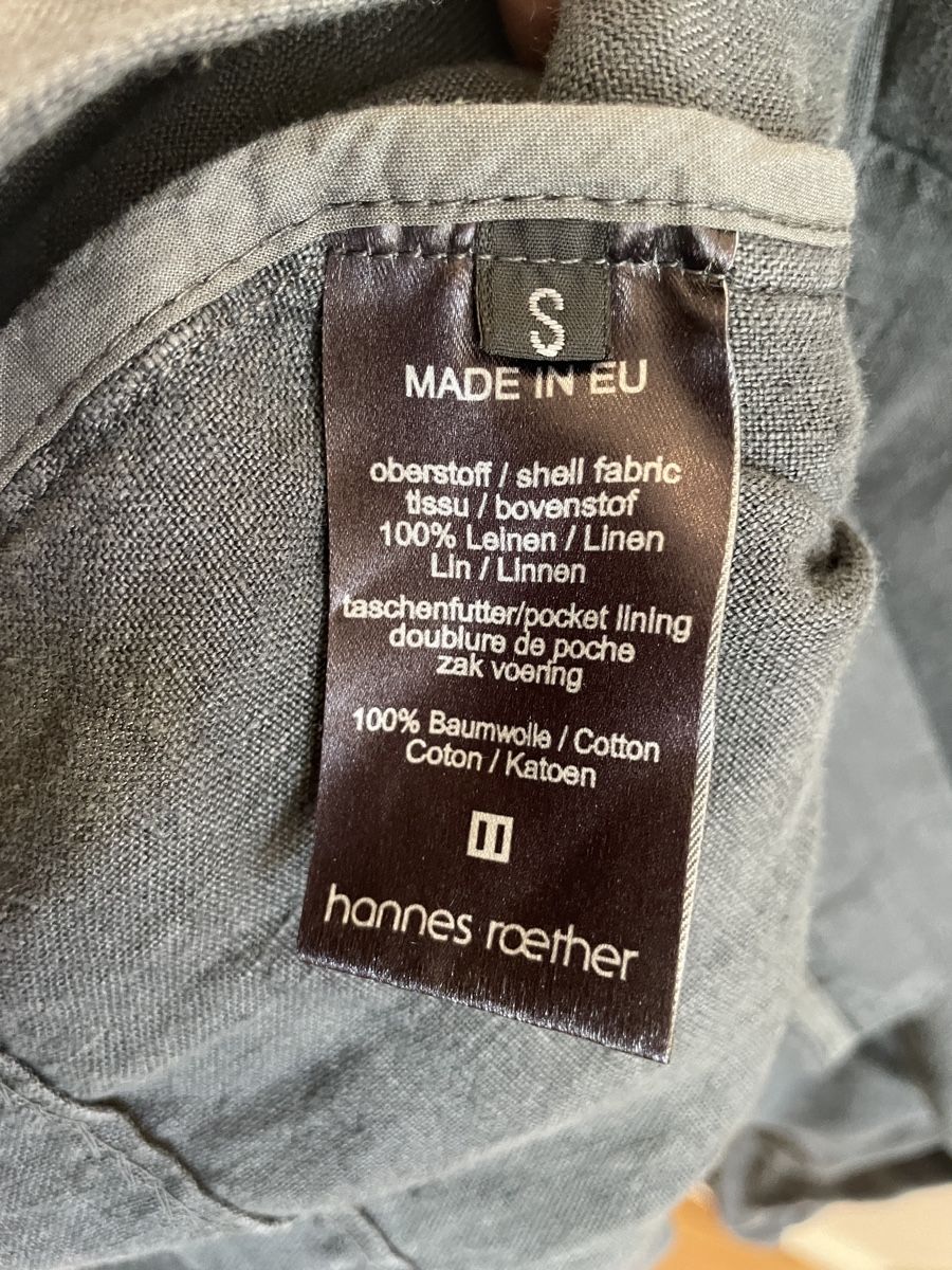 Hannes Roether Giacche: Hannes Roether Wickeljacke 100%Leinen. S dunkelgrau – Usato da Basel venduto da non_vn79 3