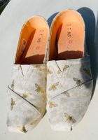 Toms Stoffschuhe weiss gold Gr. 38