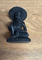 Asiatische Buddha Statue, geschnitzt aus Holz, Deko Figur