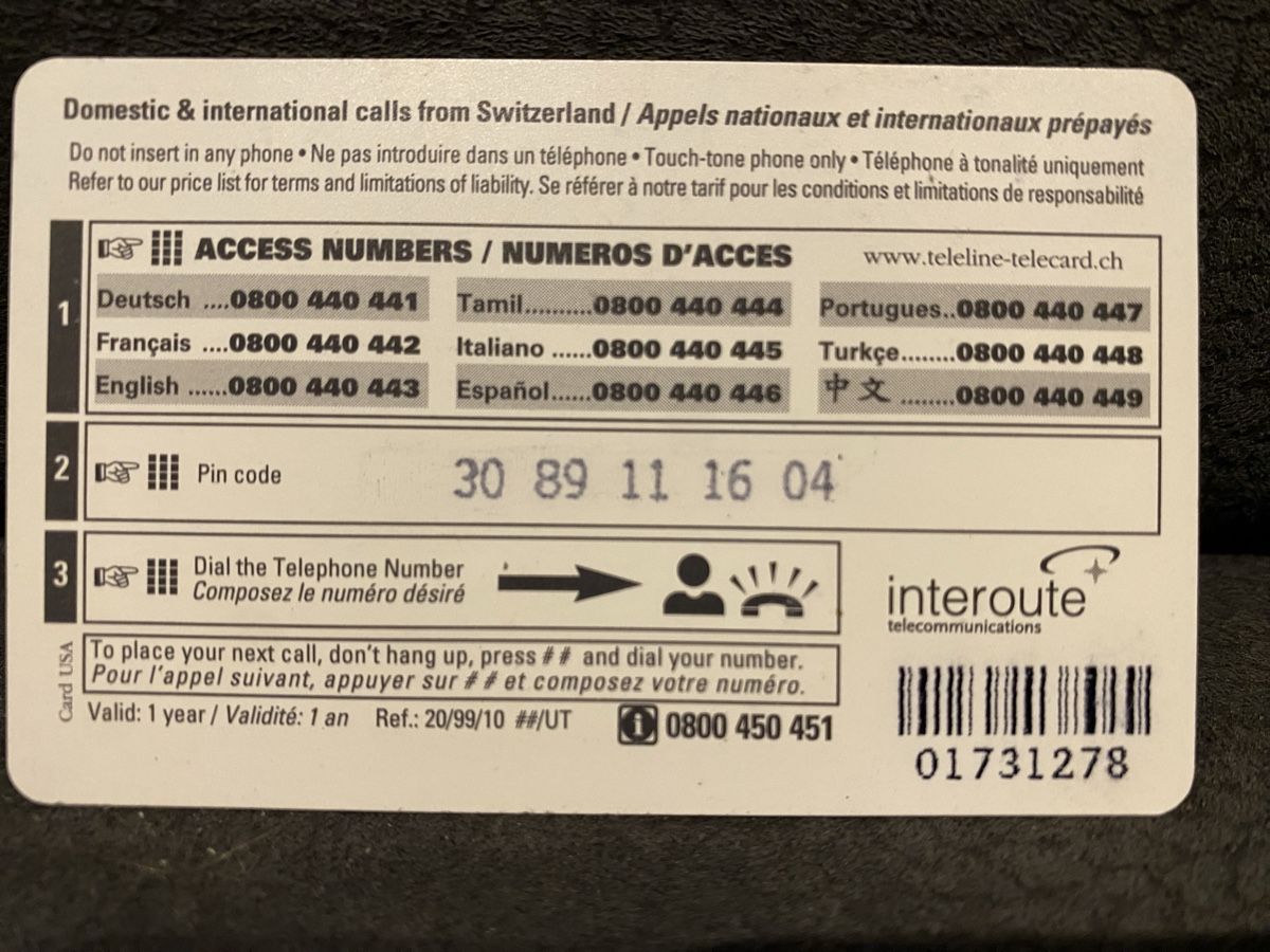 Telefon- & Taxkarten: Teleline – Gebraucht aus Lausanne von babacard10 1