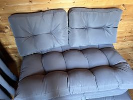 Set à 3 grosse&6 kleine Palettenkissen Outdoor, neuwertig