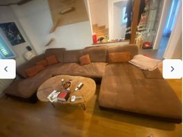 Ecksofa braun mit Kissen gebraucht in gutem Zustand