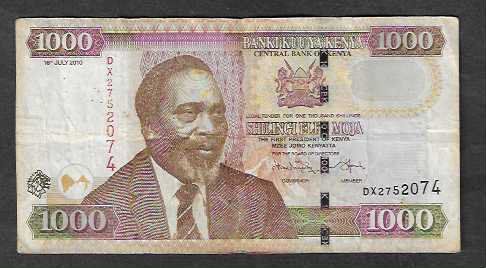 Banknoten: Kenya  1000  Shilingi  2010  Gebraucht – Gebraucht aus Gordola von coinsandnotes 1
