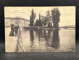 Genève - Pont des Bergues et Ile Rousseau