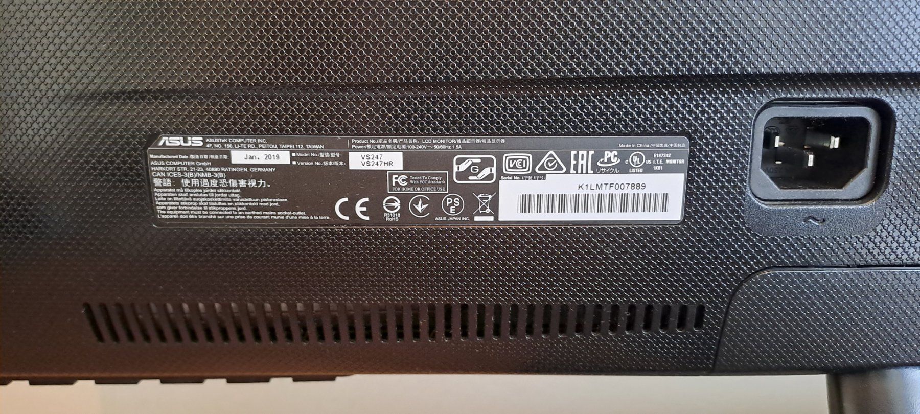 Asus Monitor: ASUS VS247HR (24", 1920 x 1080 Pixels) – Usato da Feuerthalen venduto da kigo87 3