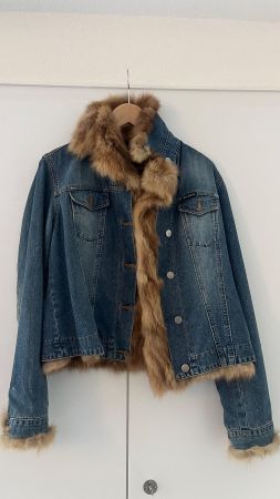 Thes & Thes Italy Jeansjacke mit Pelzfutter
