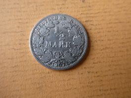 Dt. Reich 1907 A, 1/2 Silbermark