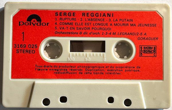 Musicassette: CASSETTE SERGE REGGIANI - CHANSONS – Usato da PORRENTRTUY venduto da RABAIS_SPORT 1