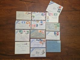14 x Bedarfs-Flugpost alle Welt - sehr schöne Belege (1/2)