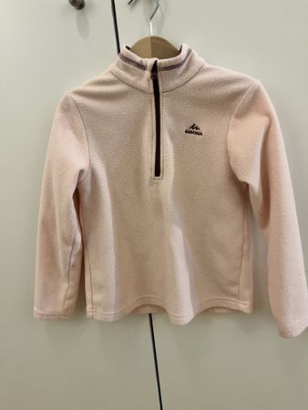 Quechua Fleece Pullover rosa mit Reissverschluss hell