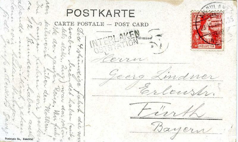 Cartoline postali: MOB - Spiez Montreux + 1908 – Usato da Emmenbrücke venduto da teestube 1
