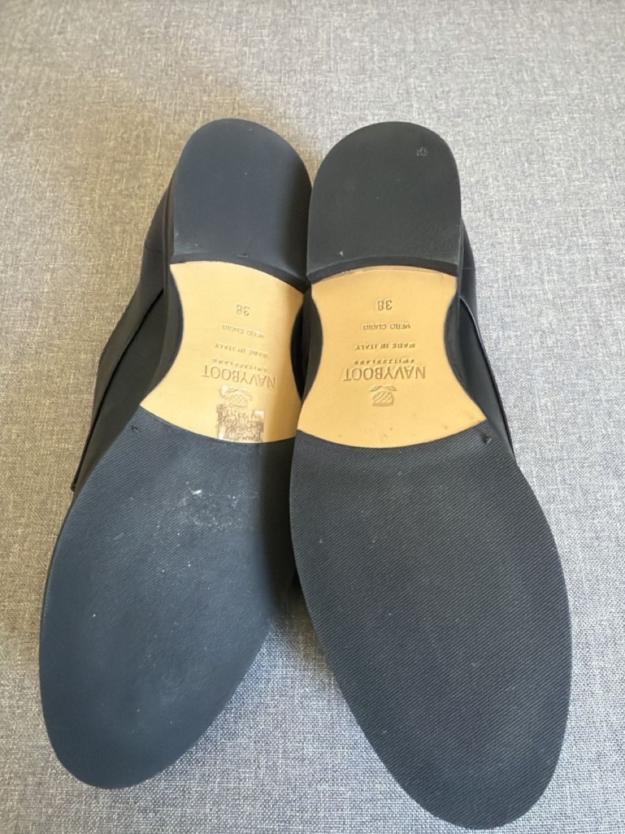 Navyboot Chaussures femmes: Black leather double monk strap shoes size 38 – Neuf (Voir description) à Zürich par mcdcd 2