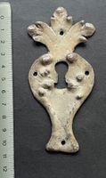 Schlüssellochblech Verzierungen antik Metall 11cm