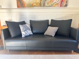 Rolf Benz Sofa Leder schwarz