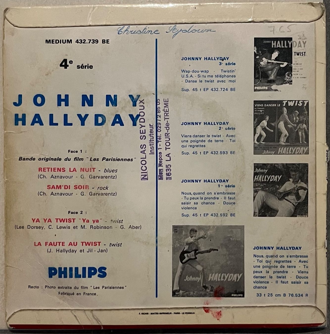 Dischi in vinile: JOHNNY HALLYDAY - RETIENS LA NUIT – Usato da Bussigny venduto da vinyl-pas-cher 1