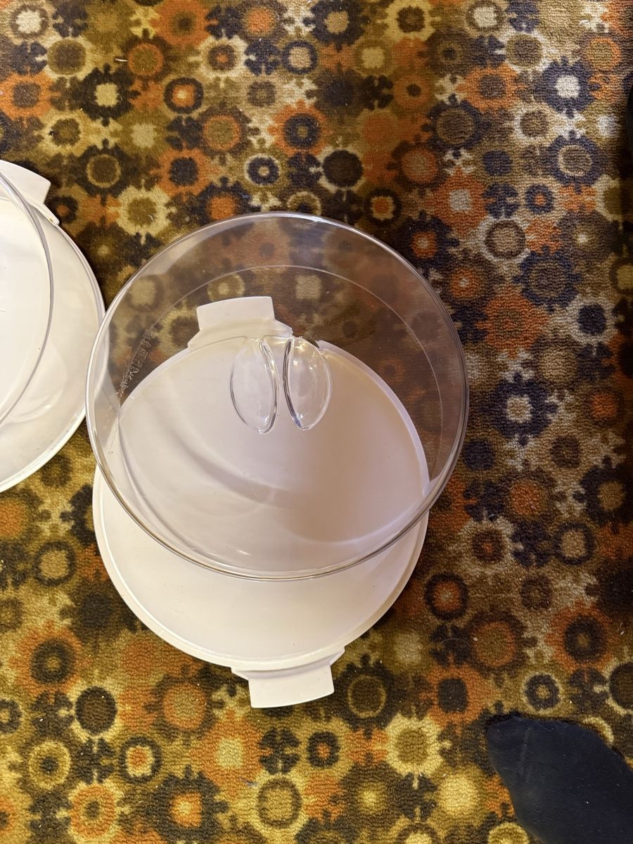 Contenitori & Simili: Tupperware cake carrier round white transparent set – Usato da Unterterzen venduto da vane.01 1