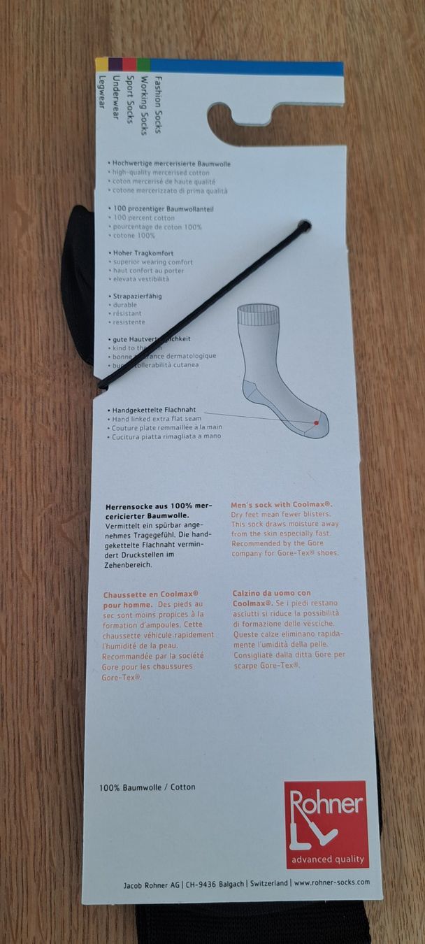 Rohner Calze: Rohner bergamo cotton schwarz 45-46 – Nuovo e nell'imballaggio originale da Günsberg venduto da Fleder4 1