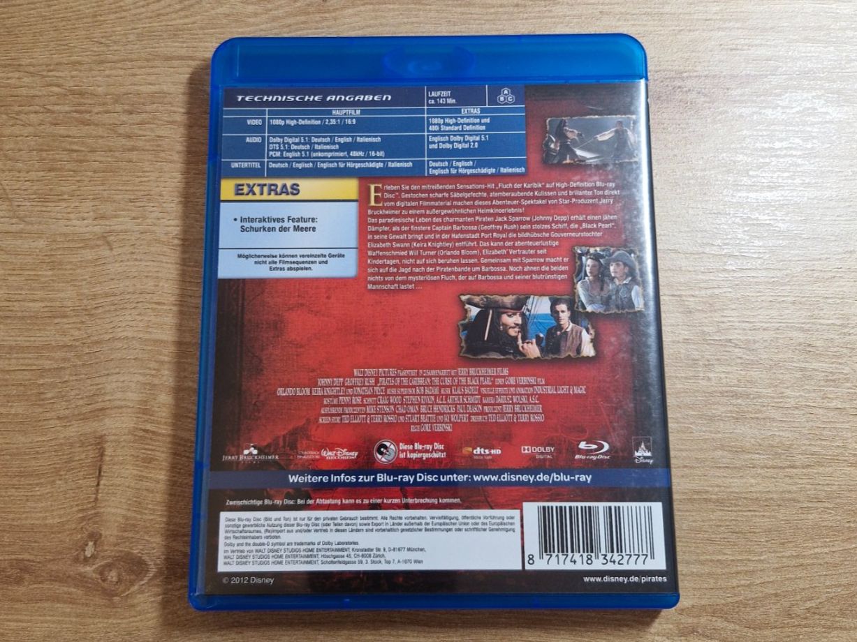 Tutti i DVDs: Fluch der Karibik (2003) Bluray – Usato da Pfungen venduto da Whitie 1
