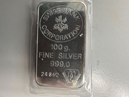 100g Silberbarren Swiss Bank