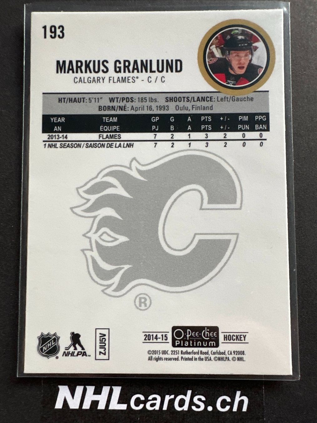 NHL Carte collezionabili: Markus Granlund NHL Rookie Card – Usato da Belp venduto da nhlcards.ch 1