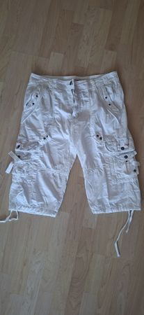 Weisse Cargo Shorts Herren XL