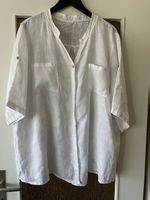 Weisse Leinenbluse mit Glitzer L/XL