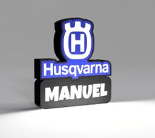 Lightbox lampe led Blanc et RGB Husqvarna Personnalisable