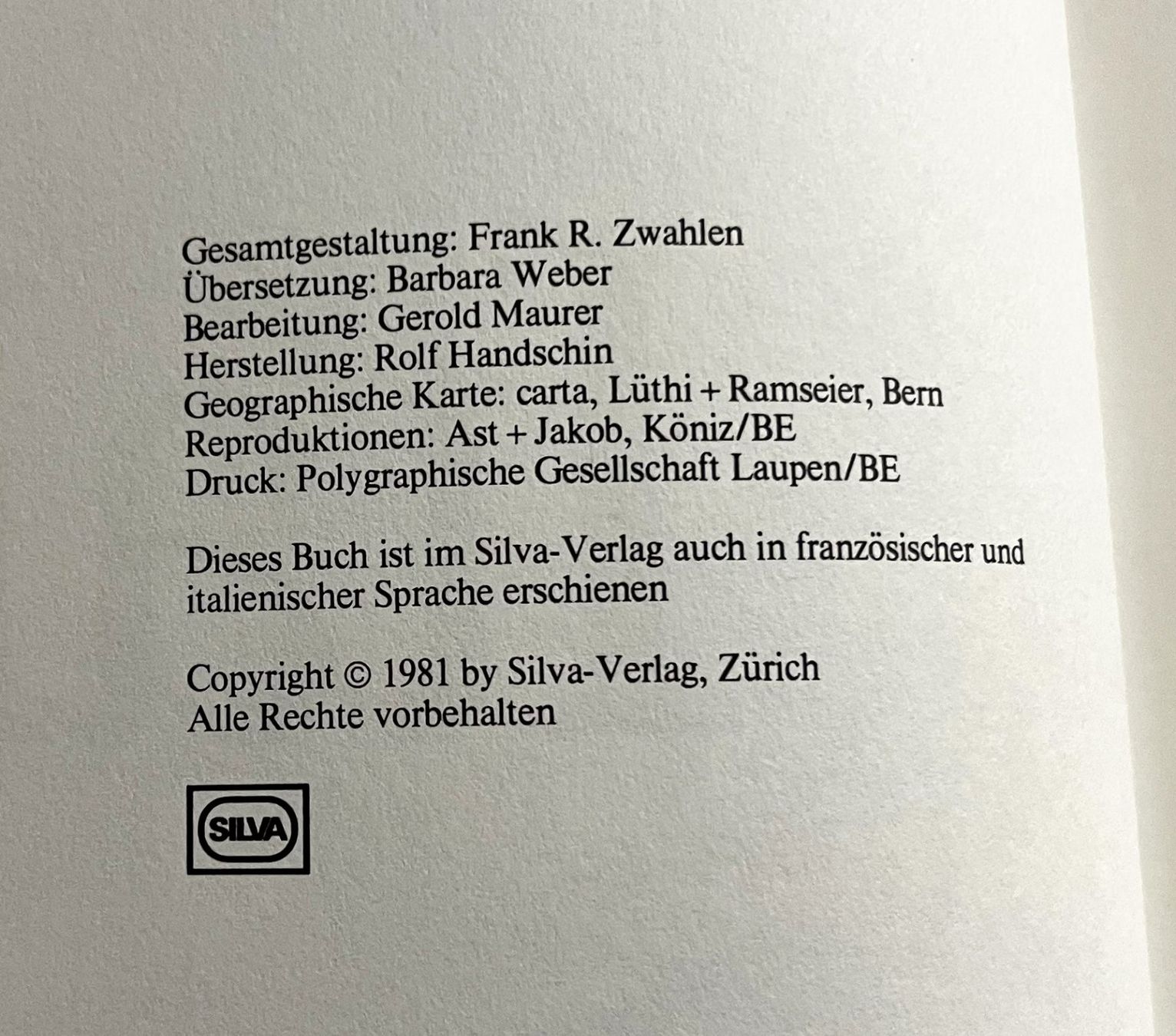 Libri: Silva Verlag, Italien, 1981 – Usato da Oftringen venduto da Vucki 2