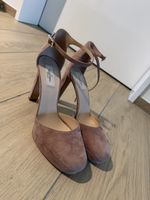 Valentino Pumps Nude Wildleder G.40 Plateau Riemchen Sandale