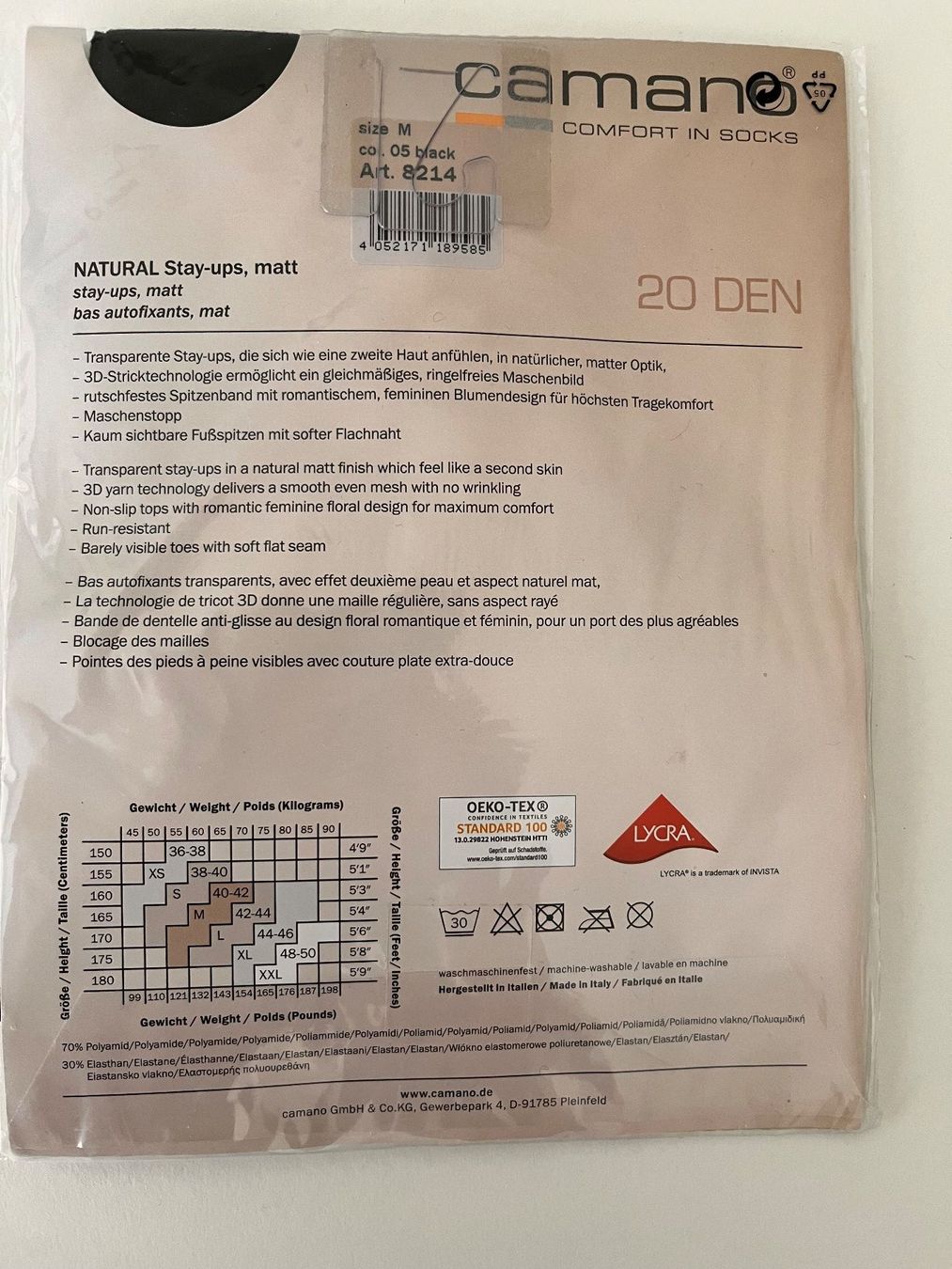 Strümpfe & Strumpfhosen: Halterlose Strümpfe, CAMANO, Grösse M, Farbe Schwarz – Neu und originalverpackt aus Rudolfstetten von gst_g7xl 2
