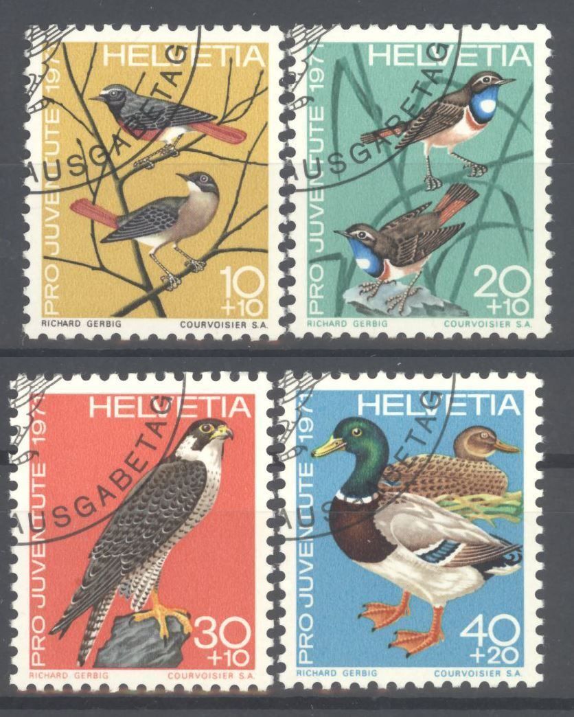 Alle Briefmarken: Pro Juventute 1971, ET, gummiert – Gebraucht aus Willisau von Vollstempel