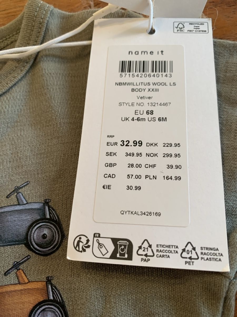 Name It Sous-vêtements: Neu Merino Body gr. 68 – Neuf avec emballage d'origine à Attelwil par TaraLee 1