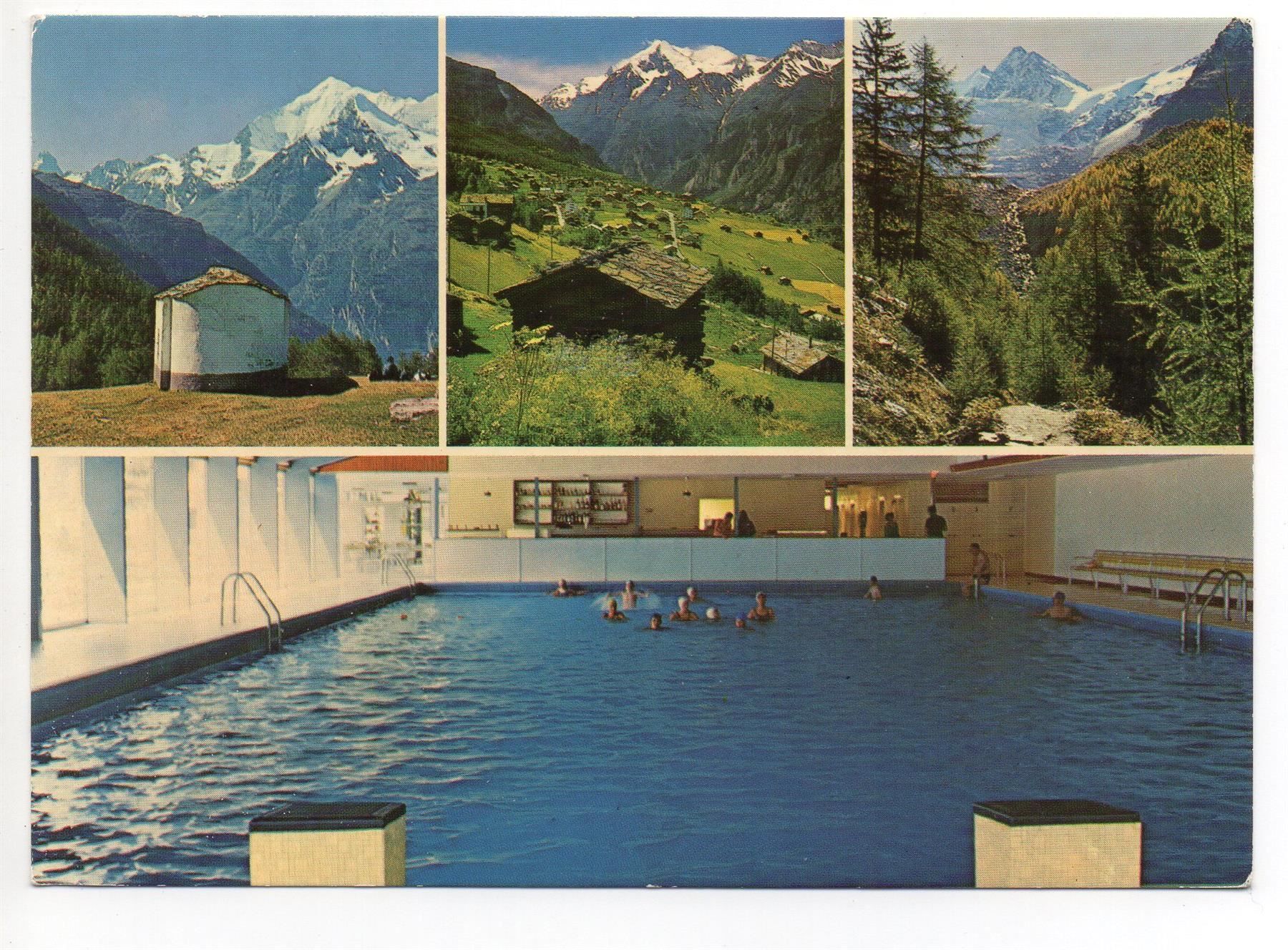 Cartes postales: GRÄCHEN Hannigalp, Gletscher, Schwimmbad – D'occasion à Jona par philajona