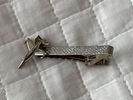 Krawattennadel Flugzeug Silberfarben - Tolles Accessoire!