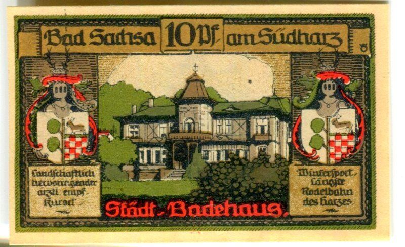 Banconote: Notgeld "10 Pfennig. Bad Sachsa 1921" – Usato da Basel venduto da Butsch5