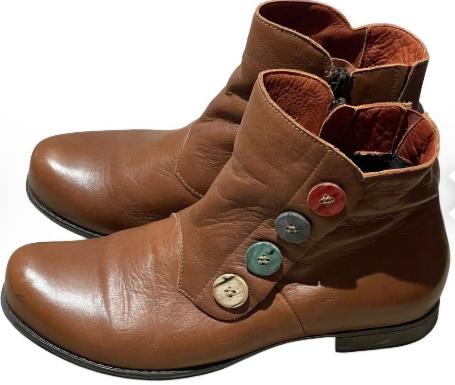 Think Damenschuhe: THINK SCHUHE STIEFEL ECHT LEDER BRAUN GR.38 MEGA – Gebraucht aus Stäfa von Ildi 1